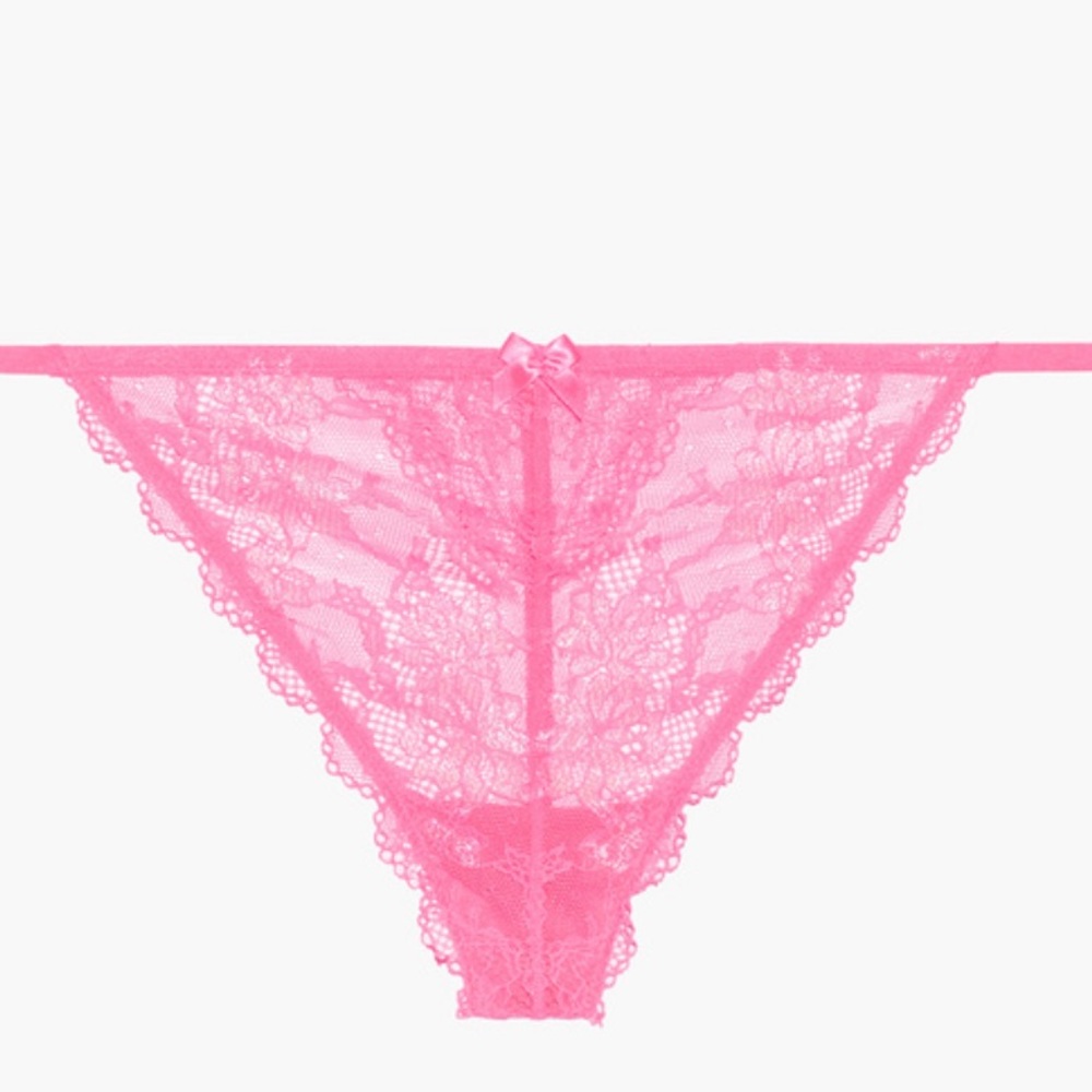 Savage X Fenty Living in the Clouds Iridescent Lace G-String Pink 3X
